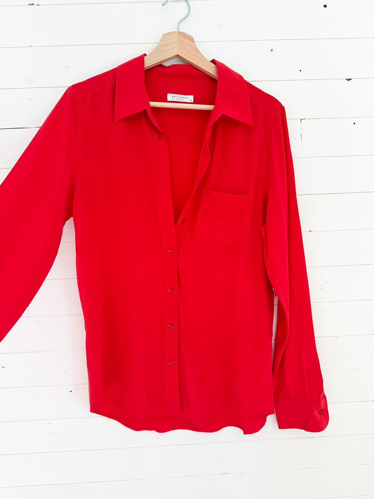 Equipment - Chemise en soie rouge – seconde main