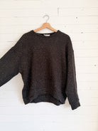 Dailystory - Chandail en tricot brun moucheté d'orange et de beige – seconde main