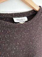 Dailystory - Chandail en tricot brun moucheté d'orange et de beige – seconde main
