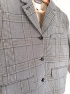 Veston boxy à carreaux gris avec poches H&M – seconde main