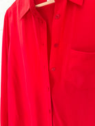 Equipment - Chemise en soie rouge – seconde main – vue 2