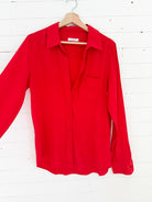 Equipment - Chemise en soie rouge – seconde main